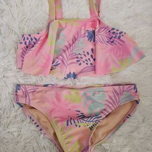 Pink Floral Kids Swim Set